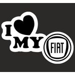 Auto si Moto - Intretinere auto - Stickere auto - Sticker auto, IMAGE, I love my FIAT, alb, 23 x 17 cm - Infinity.ro
