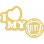 Auto si Moto - Intretinere auto - Stickere auto - Sticker auto, IMAGE, I love my FIAT, auriu, 23 x 17 cm - Infinity.ro