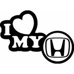 Auto si Moto - Intretinere auto - Stickere auto - Sticker auto, IMAGE, I love my HONDA, negru, 23 x 17 cm - Infinity.ro