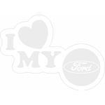 Auto si Moto - Intretinere auto - Stickere auto - Sticker auto, IMAGE, I love my FORD, alb, 23 x 17 cm - Infinity.ro