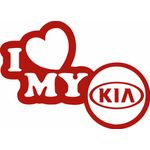 Auto si Moto - Intretinere auto - Stickere auto - Sticker auto, IMAGE, I love my KIA, rosu, 23 x 17 cm - Infinity.ro
