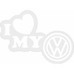 Auto si Moto - Intretinere auto - Stickere auto - Sticker auto, IMAGE, I love my VOLKSWAGEN, alb, 23 x 17 cm - Infinity.ro