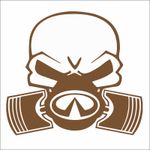 Auto si Moto - Intretinere auto - Stickere auto - Sticker auto, IMAGE, Piston skull INFINITI, cupru, 22 x 20 cm - Infinity.ro