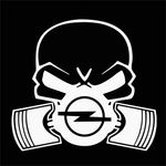 Auto si Moto - Intretinere auto - Stickere auto - Sticker auto, IMAGE, Piston skull OPEL, alb, 22 x 20 cm - Infinity.ro