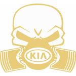 Auto si Moto - Intretinere auto - Stickere auto - Sticker auto, IMAGE, Piston skull KIA, auriu, 22 x 20 cm - Infinity.ro