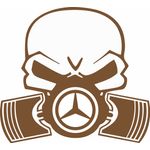 Auto si Moto - Intretinere auto - Stickere auto - Sticker auto, IMAGE, Piston skull MERCEDES, cupru, 22 x 20 cm - Infinity.ro