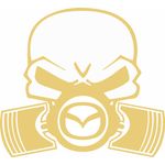 Auto si Moto - Intretinere auto - Stickere auto - Sticker auto, IMAGE, Piston skull MAZDA, auriu, 22 x 20 cm - Infinity.ro