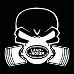 Auto si Moto - Intretinere auto - Stickere auto - Sticker auto, IMAGE, Piston skull LAND ROVER, alb, 22 x 20 cm - Infinity.ro