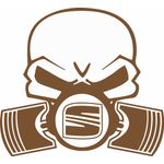 Auto si Moto - Intretinere auto - Stickere auto - Sticker auto, IMAGE, Piston skull SEAT, cupru, 22 x 20 cm - Infinity.ro