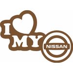 Auto si Moto - Intretinere auto - Stickere auto - Sticker auto, IMAGE, I love my NISSAN, cupru, 23 x 17 cm - Infinity.ro
