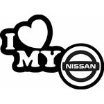 Auto si Moto - Intretinere auto - Stickere auto - Sticker auto, IMAGE, I love my NISSAN, negru, 23 x 17 cm - Infinity.ro