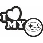 Auto si Moto - Intretinere auto - Stickere auto - Sticker auto, IMAGE, I love my SUBARU, negru, 23 x 17 cm - Infinity.ro