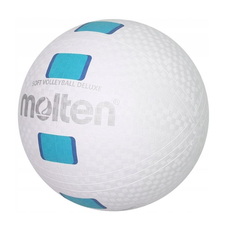 Sport si Outdoor - Sporturi de echipa - Accesorii si echipamente volei - Minge volei Molten S2Y1550-WC, cauciuc soft, alb cu albastru - Infinity.ro