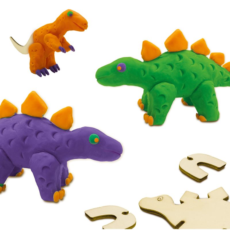 Carti si Birotica - Rechizite - Plastilina - Set creativ - Schelete de dinozauri din lemn si plastilina - Infinity.ro