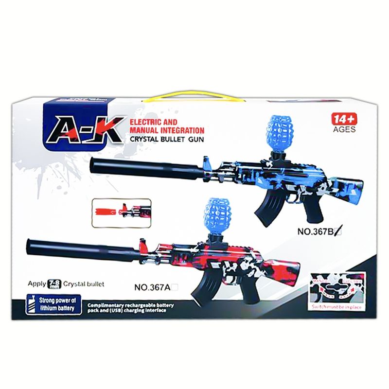Jucarii, Copii si Bebe - Jucarii si jocuri - Jucarii de rol - Arme de jucarie - Mitraliera automata cu bile gel si accesorii, albastru deschis - Infinity.ro