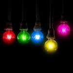 Casa si Gradina - Corpuri si surse de iluminat - Becuri si tuburi neon - Becuri - Bec led filament 2W(10W), dulie E27, forma G45, sticla rosie, V-TAC - Infinity.ro