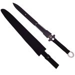 Sport si Outdoor - Camping - Cutite, bricege si accesorii - Cutite si bricege - Set topor si sabie de vanatoare, IdeallStore®,  negru, 39 cm, teaca inclusa - Infinity.ro