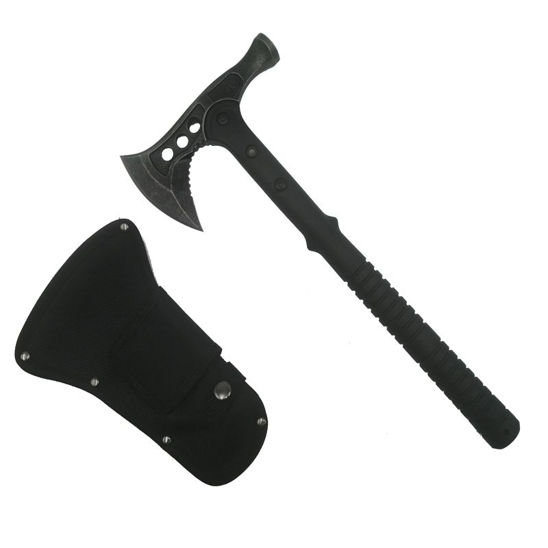 Sport si Outdoor - Camping - Cutite, bricege si accesorii - Cutite si bricege - Set topor si sabie de vanatoare, IdeallStore®,  negru, 39 cm, teaca inclusa - Infinity.ro