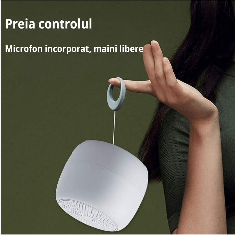 TV, Audio-Video si Foto - Portabile audio - Boxe portabile - Boxa stereo wireless portabila MAROVIO®, bluetooth, TWS, extra bass 360, selfie la distanta, autonomie 18 h si 15 m, Gri - Infinity.ro