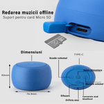 TV, Audio-Video si Foto - Portabile audio - Boxe portabile - Boxa stereo wireless portabila MAROVIO®, bluetooth, TWS, extra bass 360, selfie la distanta, autonomie 18 h si 15 m, Gri - Infinity.ro