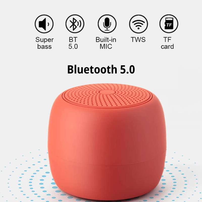 TV, Audio-Video si Foto - Portabile audio - Boxe portabile - Boxa stereo wireless portabila MAROVIO®, bluetooth, TWS, extra bass 360, selfie la distanta, autonomie 18 h si 15 m, Rosu - Infinity.ro