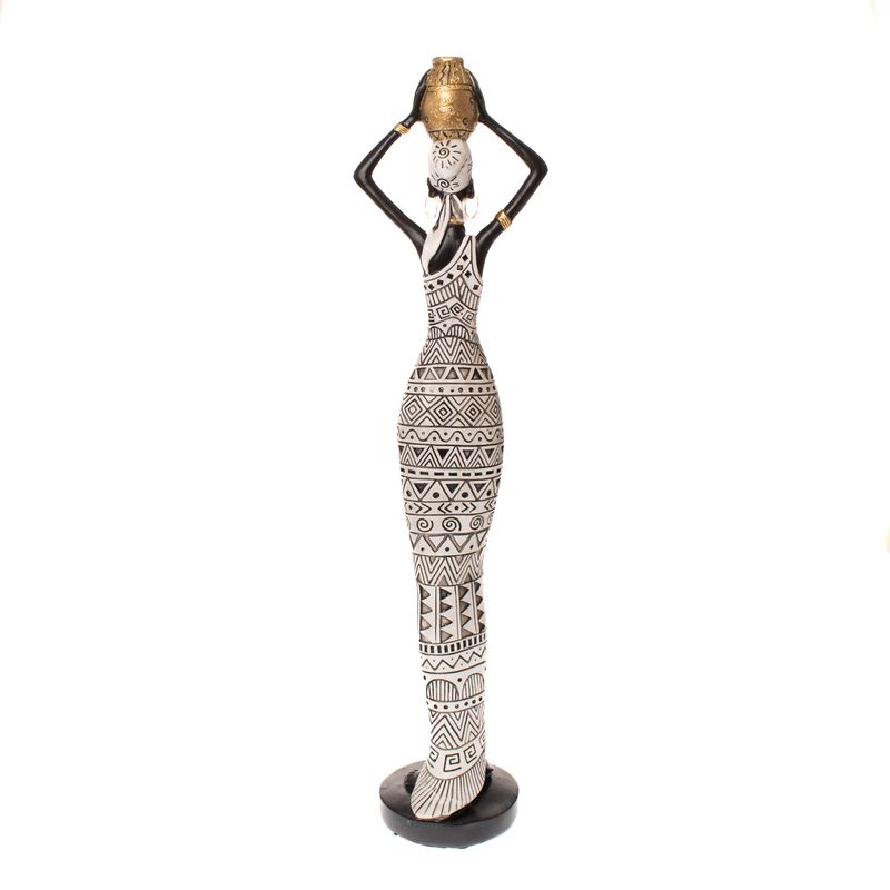 Casa si Gradina - Decoratiuni - Obiecte decorative - Accesorii decorative - Statueta African Girl 2, Rasina, Negru, 45 cm - Infinity.ro