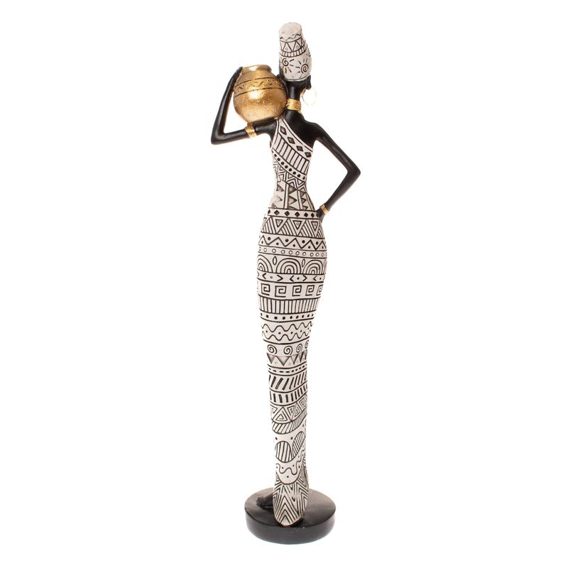 Casa si Gradina - Decoratiuni - Obiecte decorative - Accesorii decorative - Statueta African Girl 1, Rasina, Negru, 42 cm - Infinity.ro