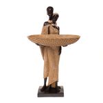 Casa si Gradina - Decoratiuni - Obiecte decorative - Accesorii decorative - Statueta African Couple, Rasina, Negru, 37 cm - Infinity.ro