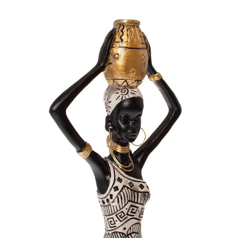 Casa si Gradina - Decoratiuni - Obiecte decorative - Accesorii decorative - Statueta African Girl 2, Rasina, Negru, 45 cm - Infinity.ro