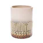 Casa si Gradina - Decoratiuni - Obiecte decorative - Vaze si boluri decorative - Vaza Degrade Line, Ceramica, Crem, 13 cm - Infinity.ro