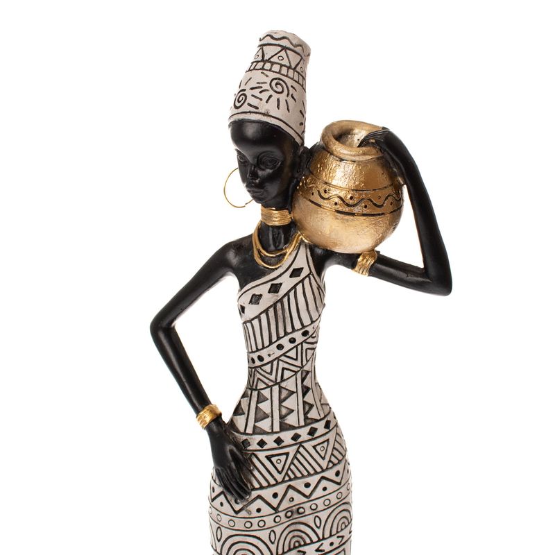 Casa si Gradina - Decoratiuni - Obiecte decorative - Accesorii decorative - Statueta African Girl 1, Rasina, Negru, 42 cm - Infinity.ro
