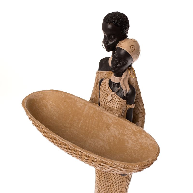 Casa si Gradina - Decoratiuni - Obiecte decorative - Accesorii decorative - Statueta African Couple, Rasina, Negru, 37 cm - Infinity.ro