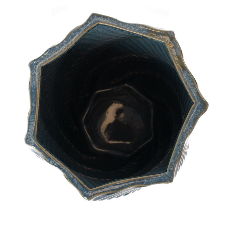 Casa si Gradina - Decoratiuni - Obiecte decorative - Vaze si boluri decorative - Vaza Spiral, Ceramica, Albastru, 23 cm - Infinity.ro