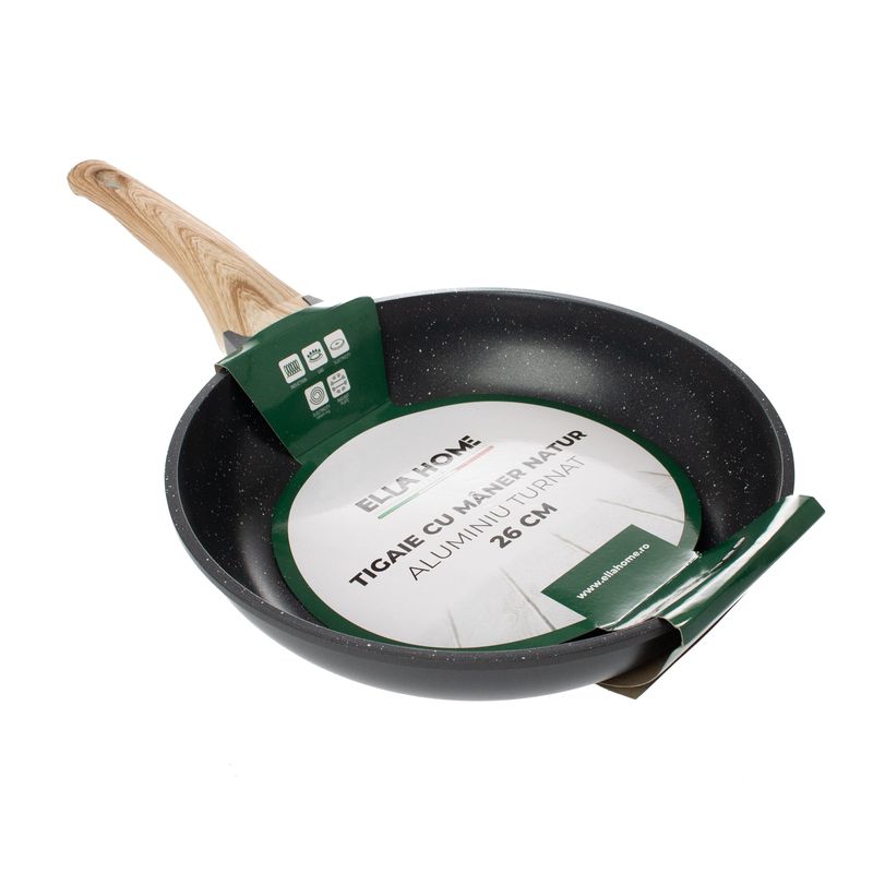 Casa si Gradina - Bucatarie si vesela - Vase pentru gatit - Tigai si seturi - Tigaie universala cu maner natur, Aluminiu turnat, 26 cm - Infinity.ro