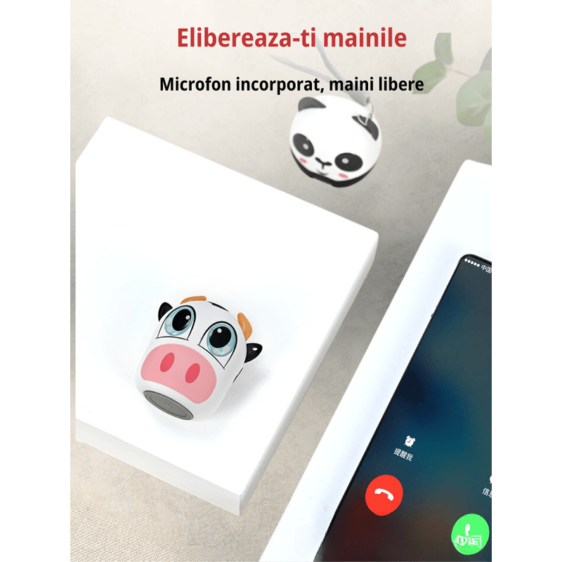 TV, Audio-Video si Foto - Portabile audio - Boxe portabile - Boxa portabila wireless MAROVIO®, bluetooth, TWS, extra bass 360, 3W, autonomie 4h si 10m, USB Type-C, Elefant - Infinity.ro