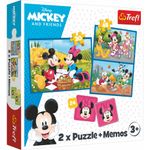 Jucarii, Copii si Bebe - Jucarii si jocuri - Jocuri si puzzle - Puzzle - Set 2 Puzzle-uri + Note de joc, Trefl, Mickey Mouse and Friends, 3+ - Infinity.ro