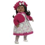 Jucarii, Copii si Bebe - Jucarii si jocuri - Papusi si accesorii - Papusi - Papusa interactiva Naomi in rochita cu floricele si basca roz, 52 cm, Berbesa - Infinity.ro