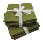 Casa si Gradina - Textile si covoare - Textile bucatarie - Servete si naproane - Set 12 servetele brodate, bumbac, 35 x 35 cm , Olive - Infinity.ro
