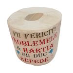 Market - Cadouri - Cadouri personalizate - Hartie Igienica Brodata Craciun "Fii fericit!" Ariale, multicolor, celuloza - Infinity.ro