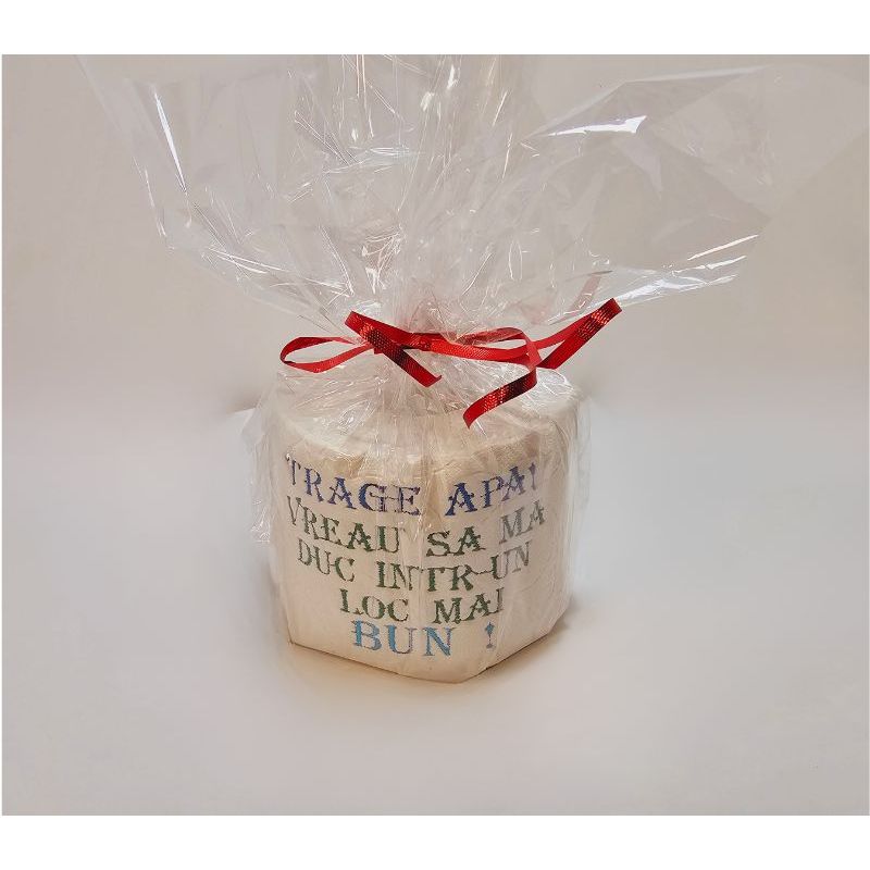 Market - Cadouri - Cadouri personalizate - Hartie Igienica Brodata Craciun "Trage apa " Ariale, multicolor, celuloza - Infinity.ro