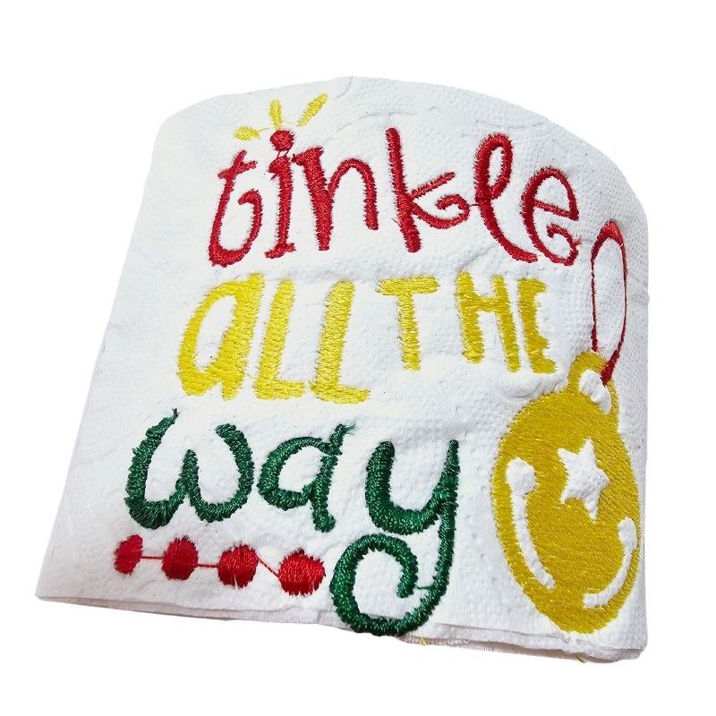 Market - Cadouri - Cadouri personalizate - Hartie Igienica Brodata Craciun " Tinkle all the way" Ariale, multicolor, celuloza - Infinity.ro