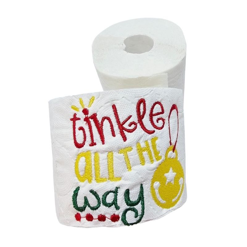 Market - Cadouri - Cadouri personalizate - Hartie Igienica Brodata Craciun " Tinkle all the way" Ariale, multicolor, celuloza - Infinity.ro
