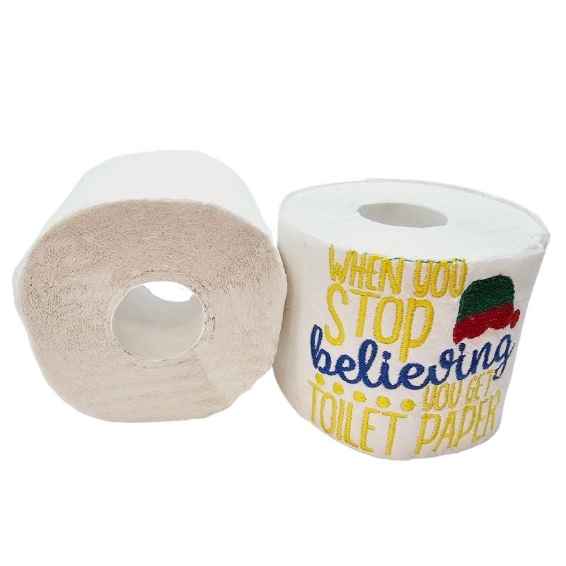 Market - Cadouri - Cadouri personalizate - Hartie Igienica Brodata Craciun " When you stop" Ariale, multicolor, celuloza - Infinity.ro