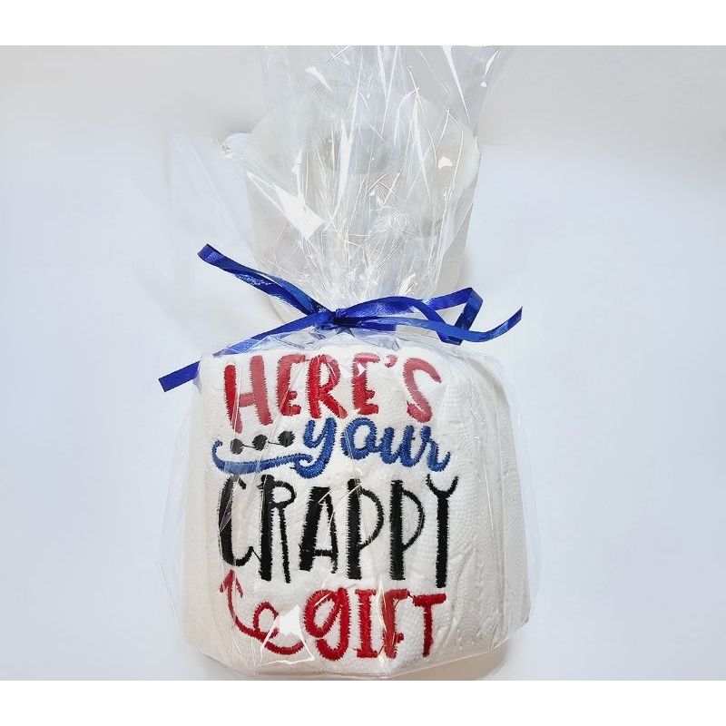 Market - Cadouri - Cadouri personalizate - Hartie Igienica Brodata Craciun " Crappy Gift" Ariale, multicolor, celuloza - Infinity.ro