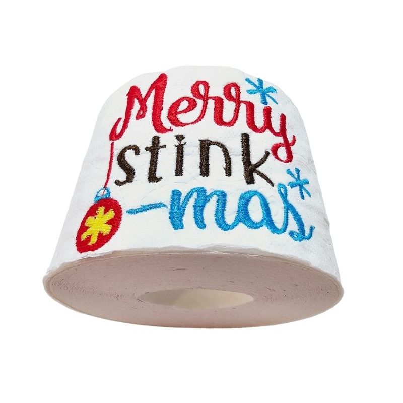 Market - Cadouri - Cadouri personalizate - Hartie Igienica Brodata Craciun "Merry stink " Ariale, multicolor, celuloza - Infinity.ro