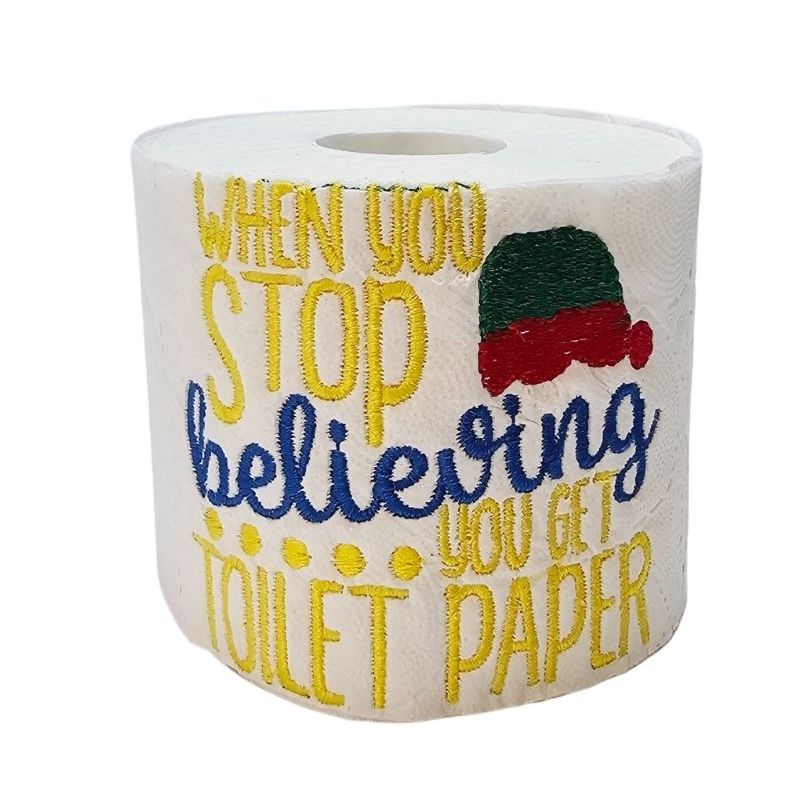 Market - Cadouri - Cadouri personalizate - Hartie Igienica Brodata Craciun " When you stop" Ariale, multicolor, celuloza - Infinity.ro