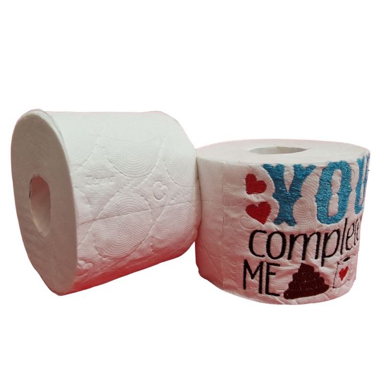 Market - Cadouri - Cadouri personalizate - Hartie Igienica Brodata " You complete me", multicolor, celuloza - Infinity.ro
