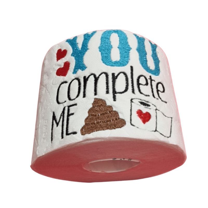 Market - Cadouri - Cadouri personalizate - Hartie Igienica Brodata " You complete me", multicolor, celuloza - Infinity.ro