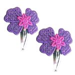 Fashion, accesorii si bijuterii - Femei - Accesorii femei - Accesorii pentru par femei - Set 2 Clame Brodate Happy Purple, Ariale, multicolor - Infinity.ro