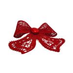 Fashion, accesorii si bijuterii - Femei - Accesorii femei - Accesorii pentru par femei - Clama de par, accesorizata cu funda din broderie Ariale, rosu - Infinity.ro